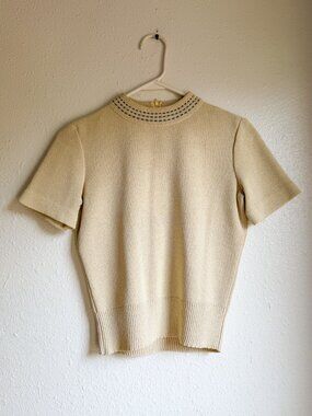 Vintage 1950s-1960s Cream Knit Sweater